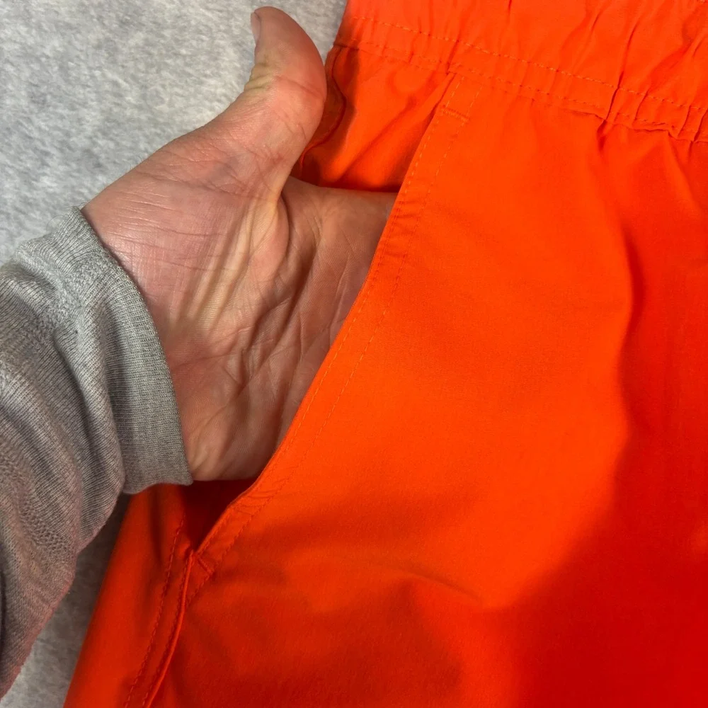 George Mens Swim Trunks XXXL Orange Elastic Waist Drawstring Mesh Lined Size 3XL
